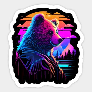 Vaporwave Bear Sticker